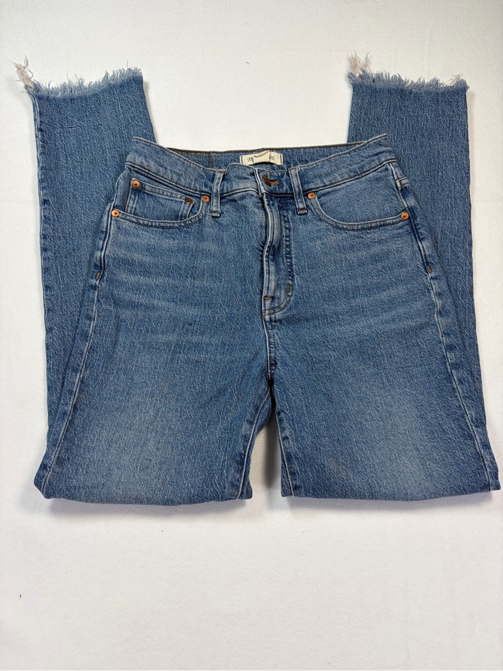 Madewell The Perfect Vintage Jean 27T Tall High Rise Straight Raw Hem